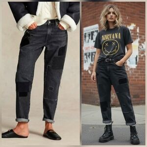 NWT Polo Ralph Lauren 29 Indie Sleeze Hippie Boho Patchwork Avery Boyfriend Jean